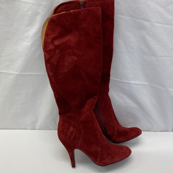 NINE WEST Suede Leather Heel Boots Size: 5.5 - Picture 4 of 11